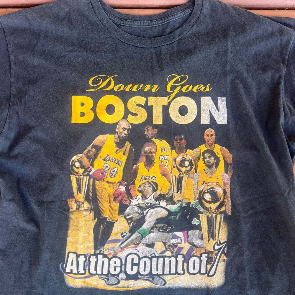 Vintage Los Angeles Lakers Kobe Bryant Down Goes Boston T-Shirt